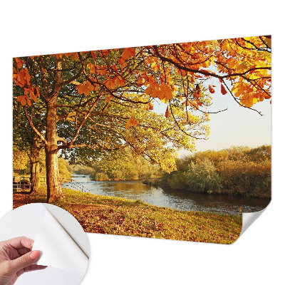 Samolepilna fototapeta za dnevno sobo z motivom obalne jeseni