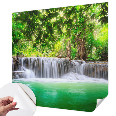 3D fototapeta z motivom gozdnega slapa