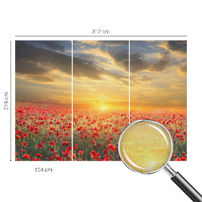 Otroška fototapeta z motivom makovega polja