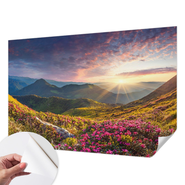 Samolepilna fototapeta za dnevno sobo z motivom gorske panorame