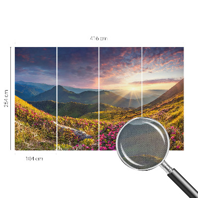 Samolepilna fototapeta za dnevno sobo z motivom gorske panorame