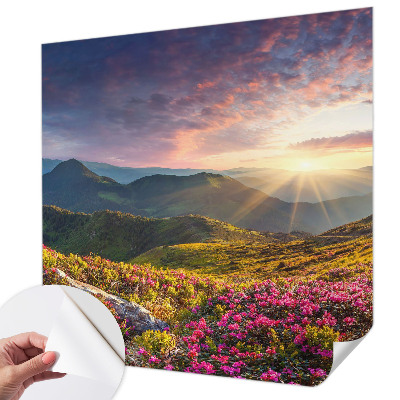Samolepilna fototapeta za dnevno sobo z motivom gorske panorame