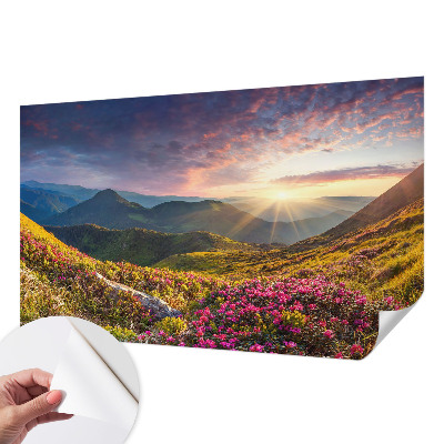 Samolepilna fototapeta za dnevno sobo z motivom gorske panorame