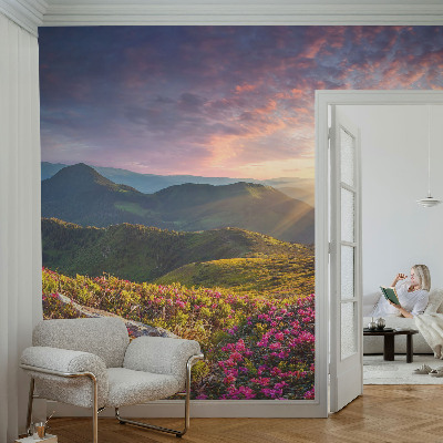 Samolepilna fototapeta za dnevno sobo z motivom gorske panorame