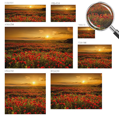 Samolepilna fototapeta za spalnico z motivom makovega polja