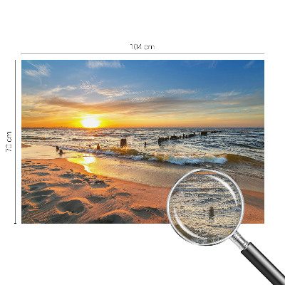 3D fototapeta s motivom sončnega zahoda na plaži