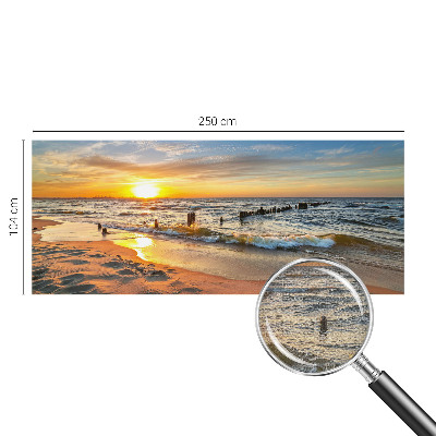 3D fototapeta s motivom sončnega zahoda na plaži