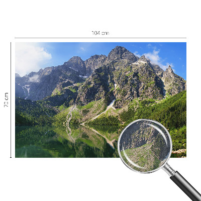 Fototapeta za otroško sobo s sličicami gora v nežnih barvah