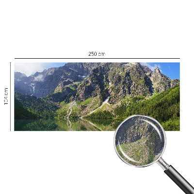 Fototapeta za otroško sobo s sličicami gora v nežnih barvah