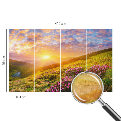 Samolepilna fototapeta za dnevno sobo z motivom gorskega zahoda
