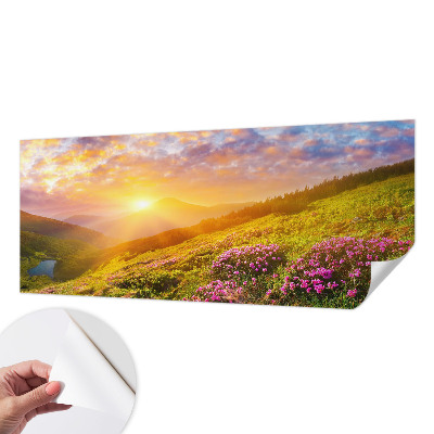 Samolepilna fototapeta za dnevno sobo z motivom gorskega zahoda