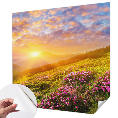 Samolepilna fototapeta za dnevno sobo z motivom gorskega zahoda