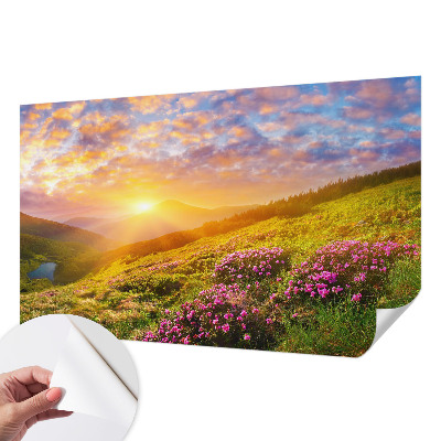 Samolepilna fototapeta za dnevno sobo z motivom gorskega zahoda