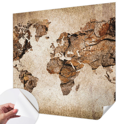 Samolepilna fototapeta Leseni zemljevid
