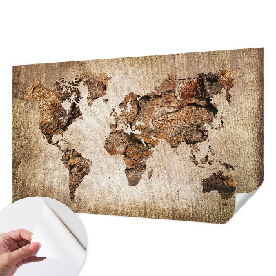 Samolepilna fototapeta z motivom lesenega zemljevida