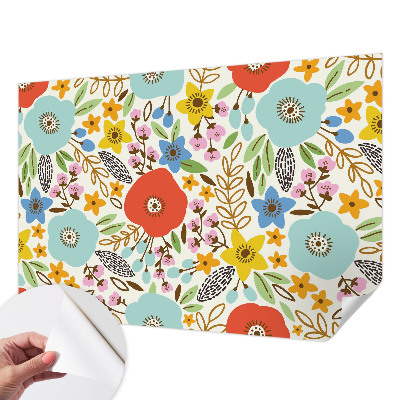 Samolepilna fototapeta za dnevno sobo Cvetlični vzorec