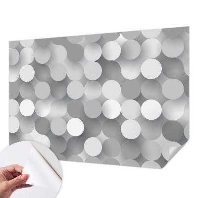 Samolepilna fototapeta za dnevno sobo z vzorcem sivih krogov
