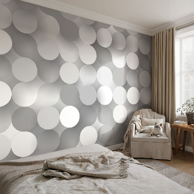 Samolepilna fototapeta za dnevno sobo Sivi krogi