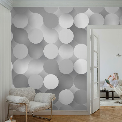 Samolepilna fototapeta za dnevno sobo Sivi krogi