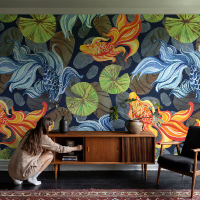 Samolepilna fototapeta za spalnico Vzorci rib