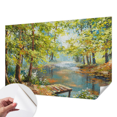 Fototapeta za otroško sobo s prizorom idiličnega jezera