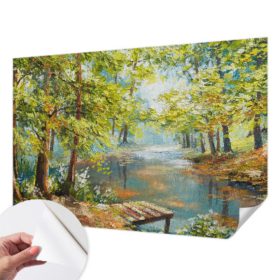 Fototapeta za otroško sobo s prizorom idiličnega jezera