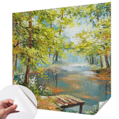 Fototapeta za otroško sobo s prizorom idiličnega jezera