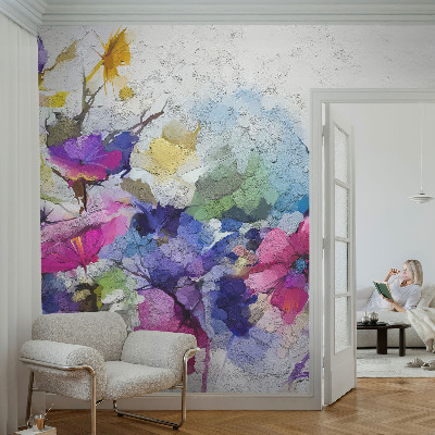 Samolepilna fototapeta z abstraktnim cvetličnim motivom