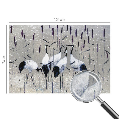 Samolepilna fototapeta za dnevno sobo Harmonični žerjavi