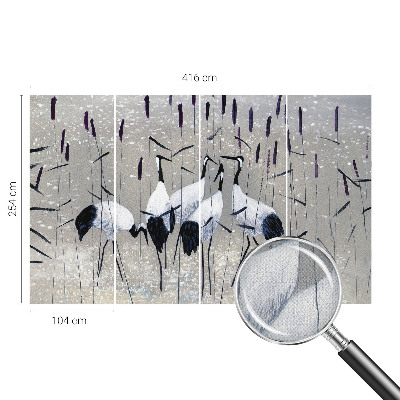 Samolepilna fototapeta za dnevno sobo Harmonični žerjavi