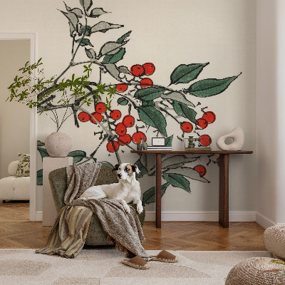 Samolepilna fototapeta za dnevno sobo Vejica jagod