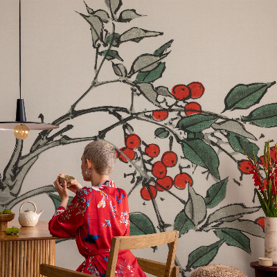 Samolepilna fototapeta za dnevno sobo Vejica jagod