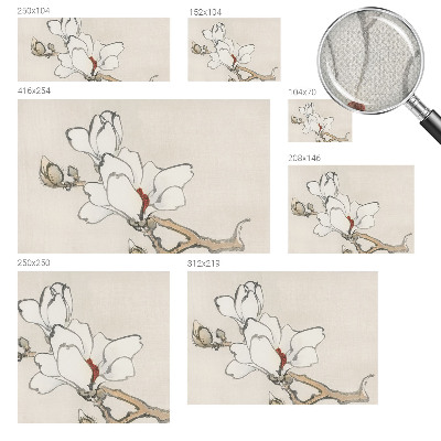 Samolepilna fototapeta za dnevno sobo z vzorcem nežnih magnolij