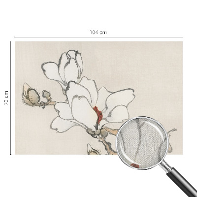 Samolepilna fototapeta za dnevno sobo z vzorcem nežnih magnolij