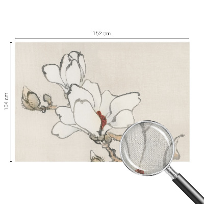 Samolepilna fototapeta za dnevno sobo z vzorcem nežnih magnolij