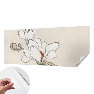 Samolepilna fototapeta za dnevno sobo z vzorcem nežnih magnolij