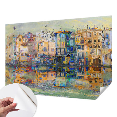 Samolepilna fototapeta za dnevno sobo s potiskom čarobnega mesta