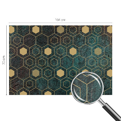 Samolepilna fototapeta za spalnico z geometričnim vzorcem šesterokotnikov