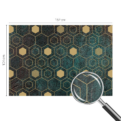 Samolepilna fototapeta za spalnico z geometričnim vzorcem šesterokotnikov