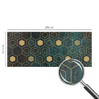 Samolepilna fototapeta za spalnico z geometričnim vzorcem šesterokotnikov