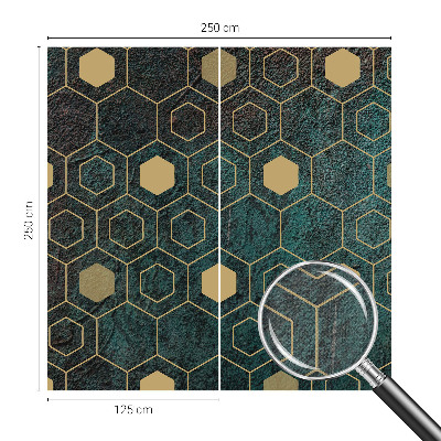 Samolepilna fototapeta za spalnico z geometričnim vzorcem šesterokotnikov
