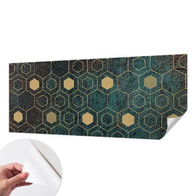 Samolepilna fototapeta za spalnico z geometričnim vzorcem šesterokotnikov