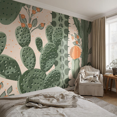 Samolepilna fototapeta za spalnico Zeleni kaktusi