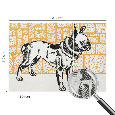 Samolepilna fototapeta za dnevno sobo Retro pes