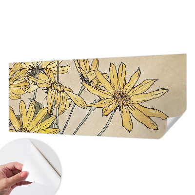 3D fototapeta z akvarelnim motivom rož