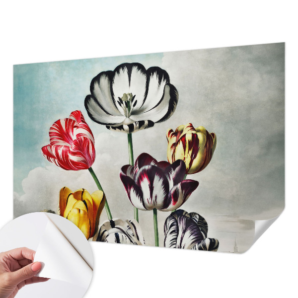 Fototapeta za otroško sobo z motivom barvitih tulipanov