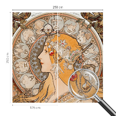 Samolepilna fototapeta za dnevno sobo z zodiakalnim motivom v elegantnem dizajnu