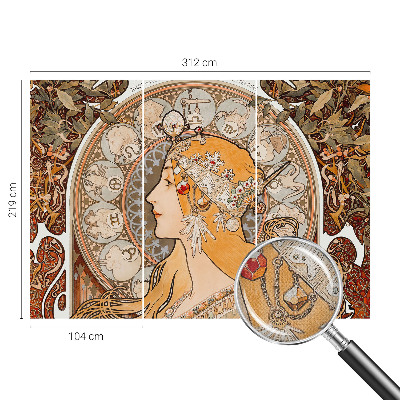 Samolepilna fototapeta za dnevno sobo z zodiakalnim motivom v elegantnem dizajnu