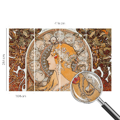 Samolepilna fototapeta za dnevno sobo z zodiakalnim motivom v elegantnem dizajnu