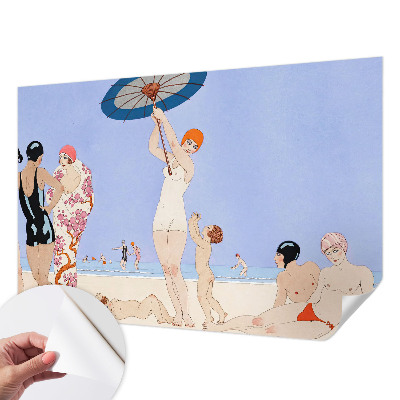Samolepilna fototapeta za spalnico z motivom retro plaže